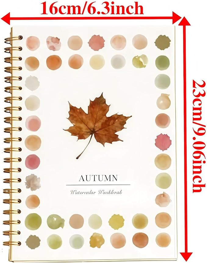 Watercolor Workbook - Coloring Book Beginner Friendly Painting Kit, Watercolor Workbooks for Adults with 24 Colors Paint, Exploration Gift for Adults Teens (Autumn)