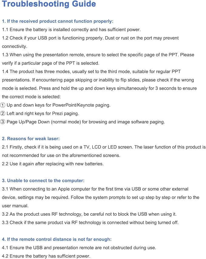 Wireless Presenter, Hyperlink Volume Control Presentation Clicker RF 2.4GHz USB PowerPoint Clicker Presentation Remote Control Pointer Slide Advancer (Black)