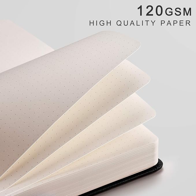 EMSHOI Dotted Journal Notebook, 256 Pages, A5 Size (5.7'' x 8.3'')