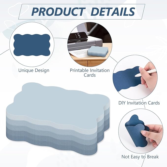 Whaline 150 Pack Dusty Blue Index Cards 3 x 5 Inch Colored Cardstock Flashcard 5 Colors Gradient Blue Blank Index Cards for Note-taking Studying Organizing School Office Supplies