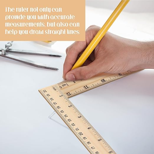 Qilery 100 Pcs Wooden Ruler 12 Inches Wood Measuring Ruler 2 Scale Rulers for Kids Classroom Rulers with Centimeters and Inches 30 cm Drafting Tools for Home Office School Adults Students Supplies