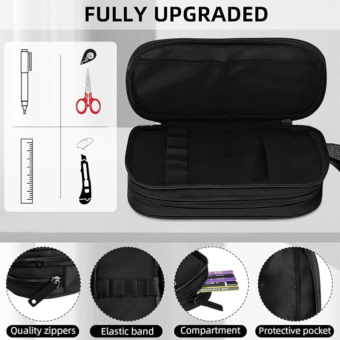 Gamer Pencil Case for Boys, Large Boys Pencil Pouch for Kids Teens School, Big Capacity Pen Box Pen Bag Organizer with 2 Compartments & Zipper