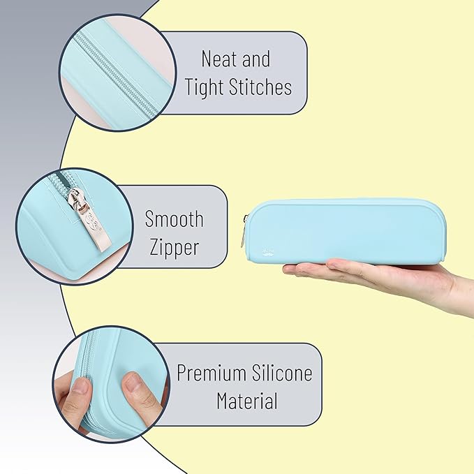 Mr. Pen- Silicone Pencil Case, Aesthetic Pencil Bag for Women, Makeup Pouch, Multifunctional Pouch for Stationery, Cosmetics and Electrical Goods Storage