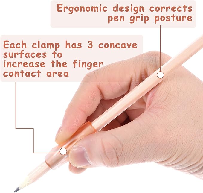 Pencil Grippers for Handwriting, 8PCS Silicone Pencil Grippers Relieving Fingers Fatigue Writing Aid Pencils Holder Comfort Cushion Grip Pencils Gripper Flexable Soft Corrective Finger Tool for Adult
