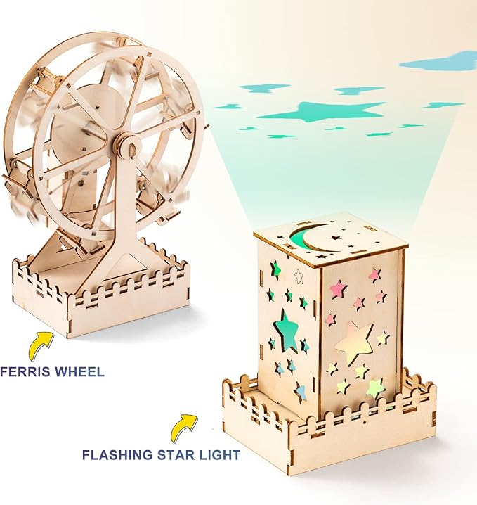 Yutin 10 in 1 STEM Kits for Kids, Wood Craft Robot Building Kit for Boys Age 8-10 8-12, DIY Science Building Projects for 8, 3D Wooden Puzzles, STEM Science Crafts for Girls Age 8 9 10 11 12 14