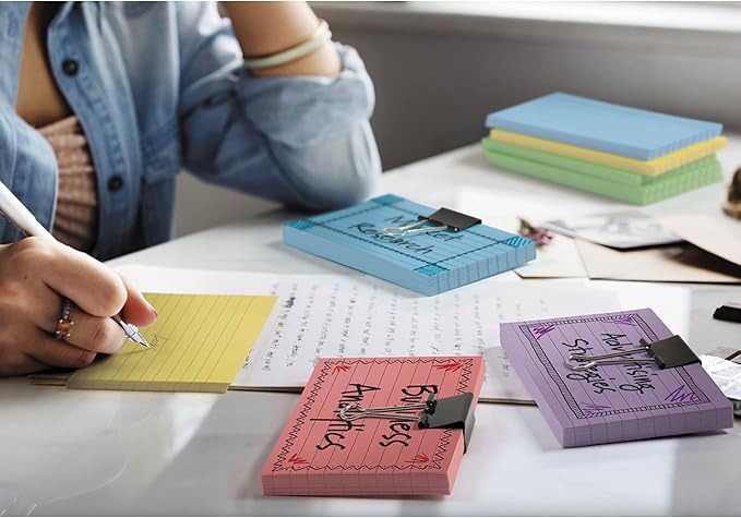 1InTheOffice Colored Index Card 3x5, Pastel Index cards, Ruled Flash Cards, Assorted Color, 300 Pack