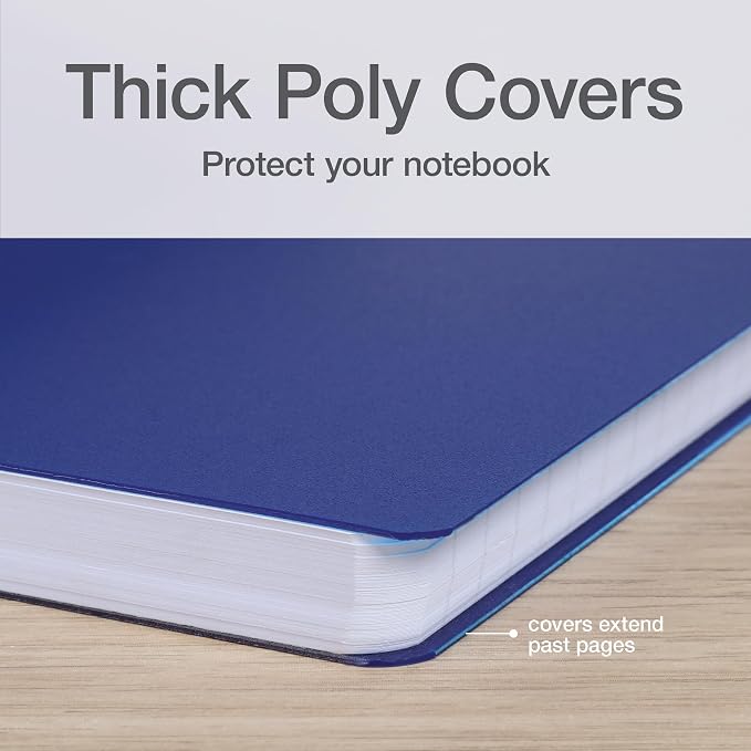 Oxford Poly Spiral Notebooks, Small 5.7" x 8.5" Book, Thick Poly Cover, White Paper, College Rule, 80 Sheets/160 Pages, Jewel Tones, (69720) Pack of 24