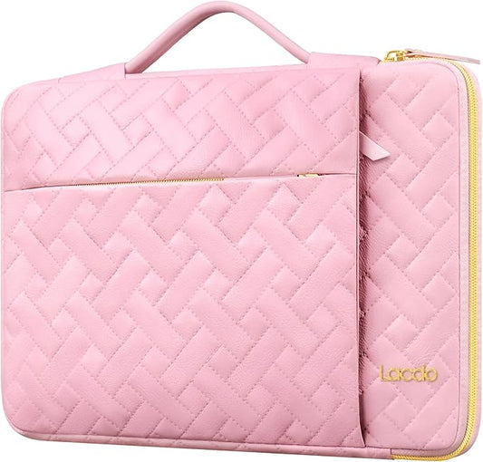 Lacdo 360° Protective Laptop Sleeve Case for 13 inch New MacBook Air M5 A3449 (2026), M4 A3240 2025, M3 A3113, M2 A2681, M1 A2337 A2179 A1932 | 13 inch MacBook Neo A18 Pro A3404 (2026), Sakura Pink