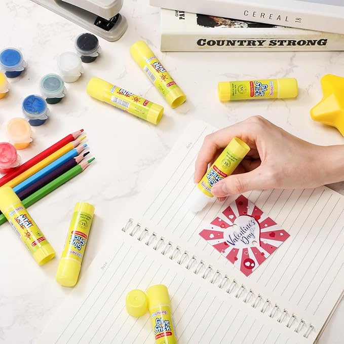 Zubebe School White Glue Stick Washable Glue Stick for Crafts Home Classroom Students Teachers Employees Scrapbooking Crafting Supplies(100 Pcs)