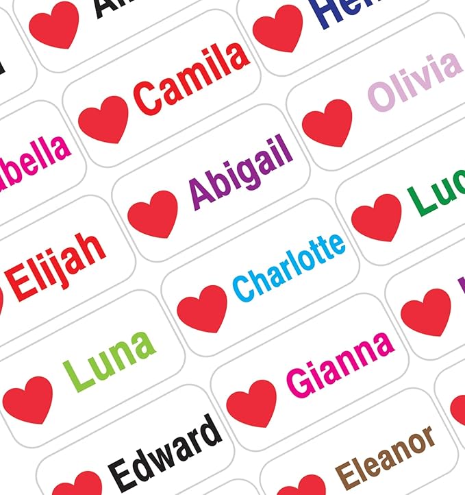 Personalized Name Labels for Kids – 60 Waterproof Peel-and-Stick Labels for Clothes, Lunch Boxes, Water Bottles, Laundry Bags – Durable, Dishwasher & Microwave Safe, Perfect for Camp, Daycare, School