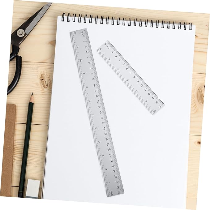 VILLCASE 2sets Transparent Math Geometry Tool Kit Includes Triangle Ruler Protractor and Drafting Ruler for School Office and Home Use Measuring Artists and Engineers