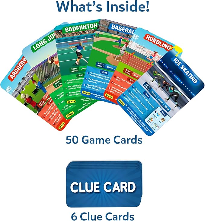 Skillmatics Guess in 10 Sports, Perfect for Boys, Girls, Kids, and Families Who Love Card Games, Toys, Travel Games, Gifts for Ages 6, 7, 8, 9 and Up
