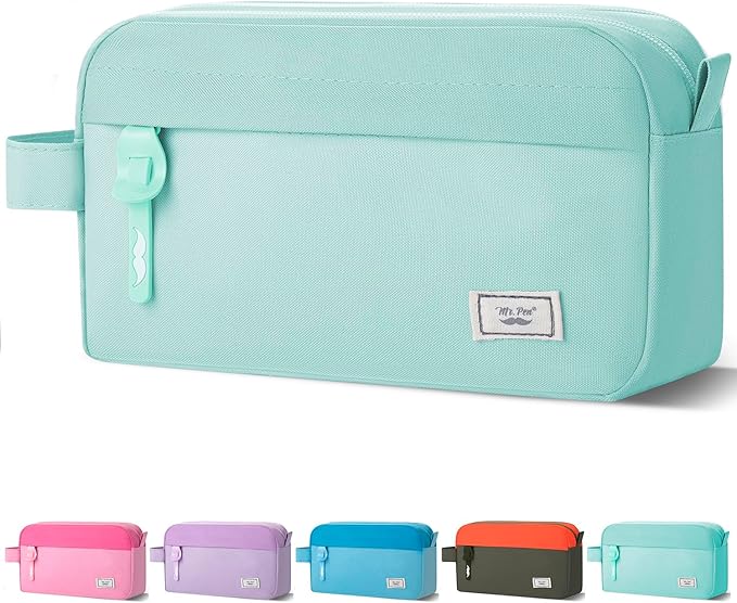 Mr. Pen Large Capacity Pencil Pouches and Bags - Mint Green School