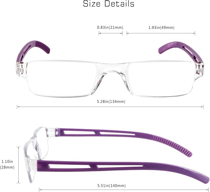 LifeArt 2/4 Pairs Reading Glasses, Blue Light Blocking Glasses, Computer Glasses for Men and Women, Rectangle Eyewear Frame