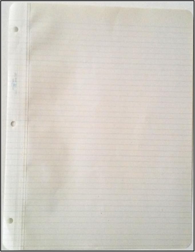 804-13F Cloth Reinforced Lined Filler Paper 8 1/2" x 11" Made in USA Sold Loose in Packages of 20 Sheets