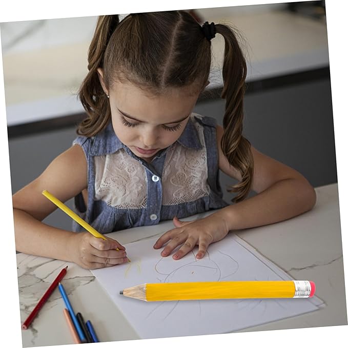 Operitacx Funny Jumbo Pencil for School and Crafts Portable Giant Writing Pencil for Boys and Girls Stationery Art Projects and Party Decorations