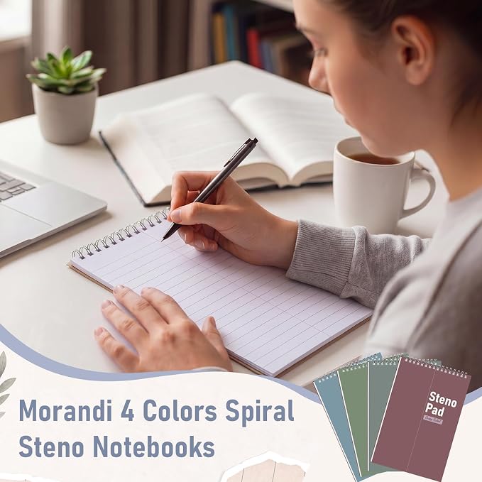 Eaasty 24 Pack Spiral Steno Pads Bulk Top Spiral Steno Notebooks