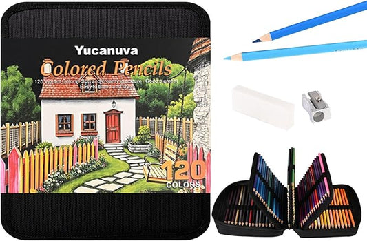120 Colored Pencils for Adult Coloring Books, Perfect for Coloring, Oil-Based Cores Pencils Set with Zipper Case, Eraser and Sharpener Coloring Pencils for Adults, Beginners,Artists