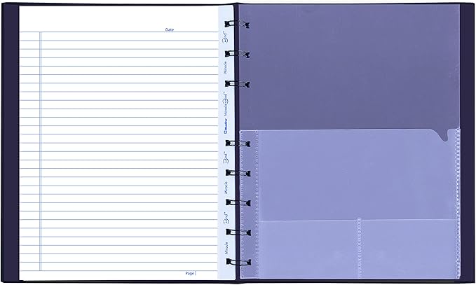 Blueline MiracleBind Notebook, 1-Subject, Medium/College Rule, Purple Cover, (75) 9.25 x 7.25 Sheets