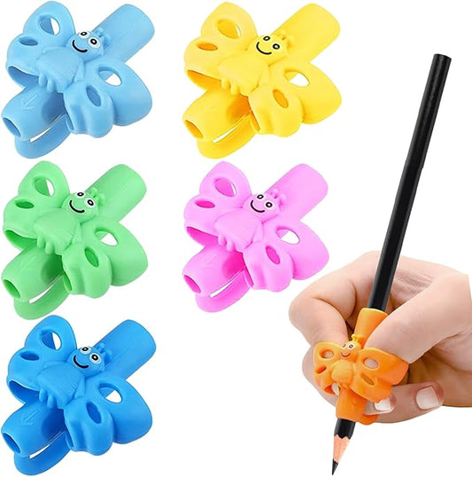 Pencil Grips for Kids Handwriting, 6 Pack Ergonomic Children Writing Aid, Training Posture Correction Tool, Pen Gripper, Cute Butterfly Shape Design for Kids and Preschoolers