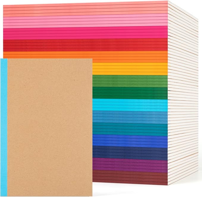 60Pack Lined Notebook Journals Bulk, A5 College Ruled Composition Notebook