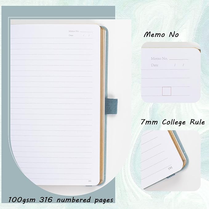 TIEFOSSI Line Journal Notebook, A5 Hardcover Rule Journal for Women Men