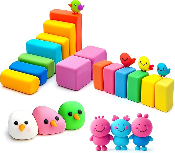 Kneaded Erasers for Artists Drawing No Smudge 12 Pcs Moldable and Kneadable Gum Eraser Clay for Sketching – Fun Pencil Erasers for Kids Bulk Classroom Gifts for Students