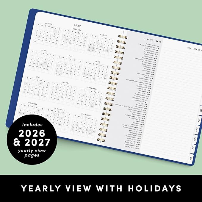 PAPERAGE Academic Planner, Weekly & Monthly Planner & Calendar, 12-Months, July 2026 - June 2027, (9.5" x 11"), School & Student Planning Agenda with Tabs, Bonus Pages & Inner Pocket, Royal Blue