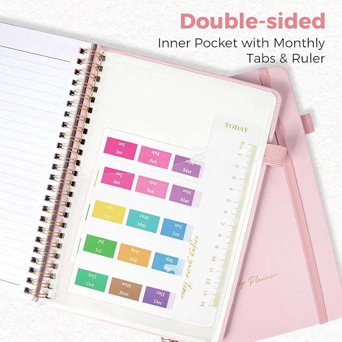 Oucaru Undated Weekly Planner, A5 To Do List Notebook with Goal & Habit Tracker Organizer, 52 Weekly Planner Notebook with Spiral Binding for Office Home School Supplies