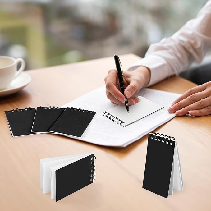 Hooqict 24 Pack Small Pocket Notebook Black Mini Notebooks Party Favors Bulk Spiral Notepads with Lined Pages, Memo Pads Pocket Size for Work, Office, Travel, Classroom, 3.9 x 2.4 Inches