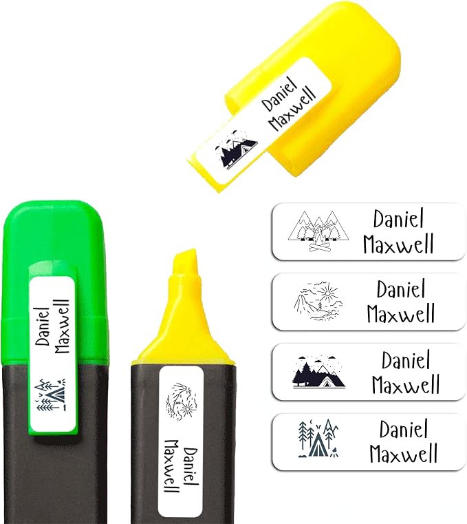 Custom Waterproof Dishwasher Safe Kid Name Labels for Daycare(128 Pack), Camp, School Supply, Baby Bottles, Lunch Boxes and Cups, Travel. Cute Personalized Design Name Stickers (Pattern 13)
