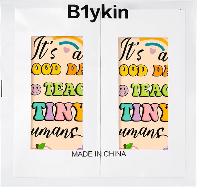 B1ykin Retro Teacher Sticky Notes Set - A Good Day to Teach Tiny Humans Self-Stick Notes Pad, 550 Sheets Writing Memo Pages Sticky Notepad for Teacher Appreciation Gifts, School Office Supplies (4Pcs)