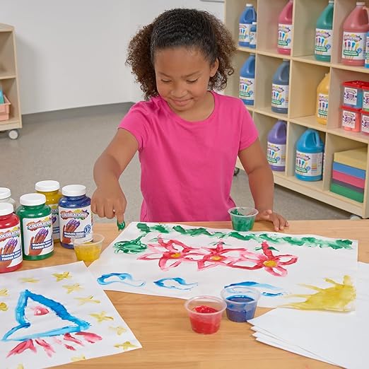 Colorations Paraben-Free Washable Glitter Finger Paint, Set of 5-16 oz.