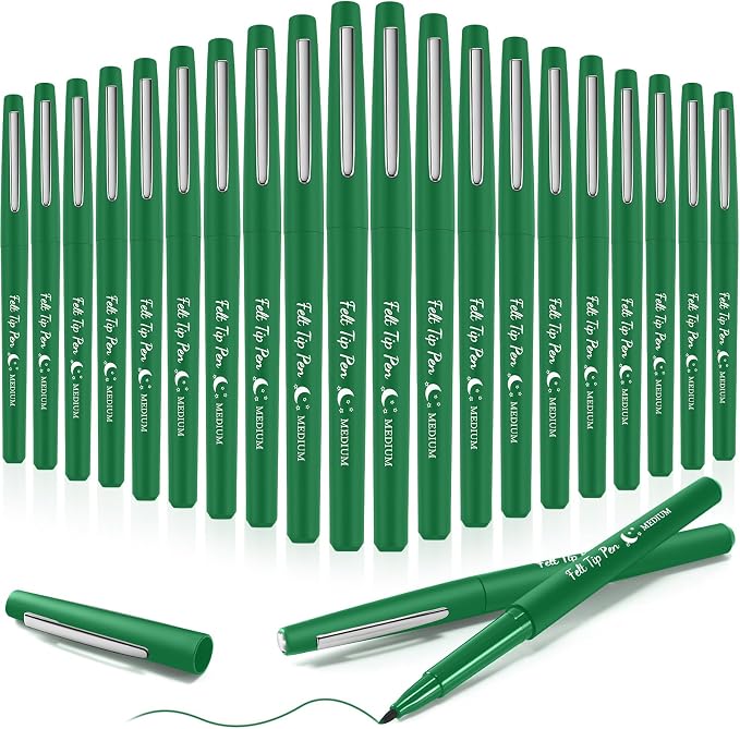 Fuyoooo 20 Pcs Felt Tip Pens 0.7mm Colored Felt Pens Marker Medium Point Journal Planner for Journaling Writing Note Taking Art Office Supplies