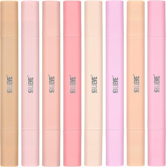 BLIEVE Aesthetic Cute Highlighters No Bleed Through, Dual Tip Chisel & Fine Point, Pastel Colors For Bible & Journaling