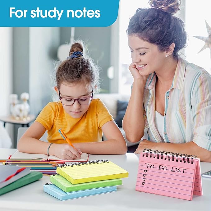 PRIMBEEKS 400 Pcs Premium Index Cards, 3 x 5 Inch Multicolor Learning Card, Double-sided Available Note Cards, Multicolor Paper Ring Index Card Note Taking Paper for Studying, School, Memory