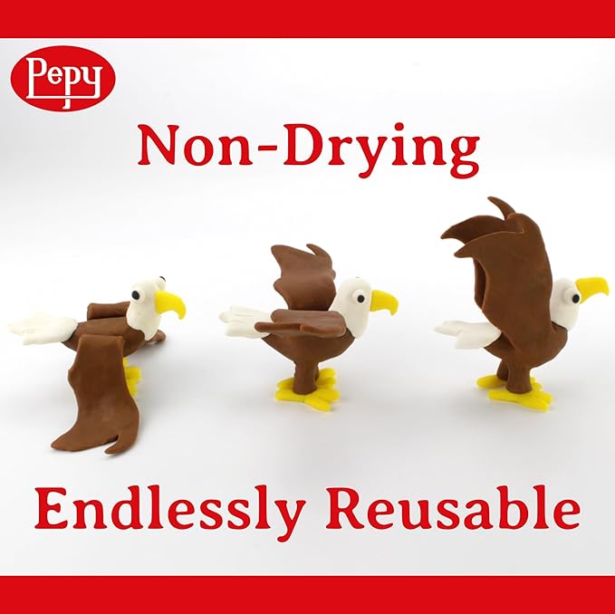 Pepy Plastilina Reusable and Non-Drying Modeling Clay; Set of 24; 2 Each of 12 Colors, 0.8 Ounces Each, Perfect for Arts and Crafts Projects
