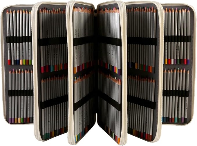 Portable Colored 480 Slots Pencil case Organizer with Printing Pattern for Watercolor Pens or Markers, Pencil Case Organizer for Artist
