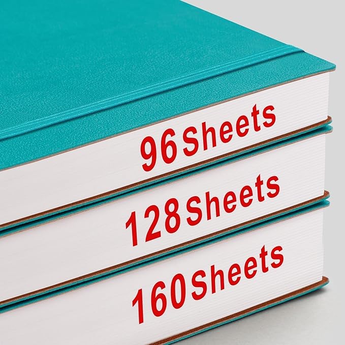 AHGXG Dotted Journal - 320 Pages Dot Grid Notebook B5 Large Journal, 100gsm Thick Dotted Paper, Leather Softcover, with Journal Stencils, Inner Pocket, 7.6'' X 10'', Cyan