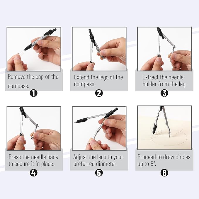 Mr. Pen- Convertible Compass, Extra Lead Refills, Compass Geometry Tool, Compass Drawing Compass, Geometry Compass, Math Compass, Drafting Compass Math, Drafting Tools, Math Compass for Geometry