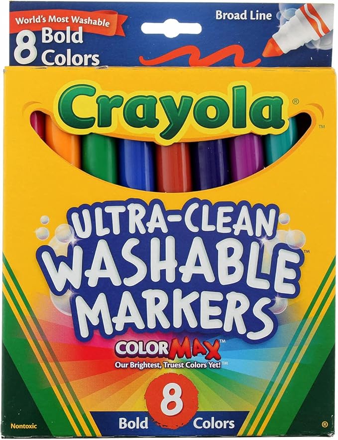 Washable Broad Point Markers (8/Set) [Set of 2]