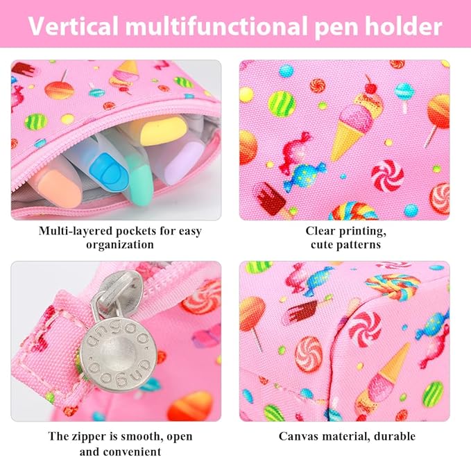 KPX Cute Standing Pencil Case Pen Holder for Kids, Pop Up Stand UP Bubble Tea Pen Organizer Kawaii Stationary for Christmas Holiday New Year Office (Candy)