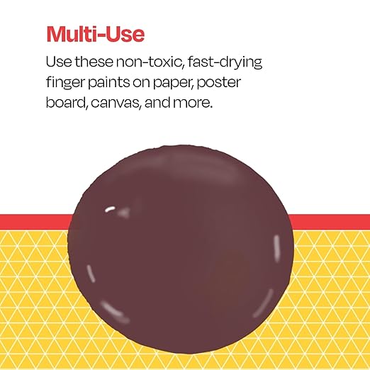 School Smart Washable Finger Paint, Brown, 1 Quart Bottle
