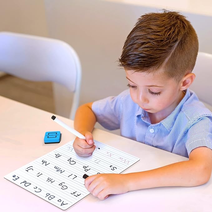 Scribbledo Dry Erase Handwriting Practice for Kids 9 x 12 inch Alphabet Tracing Board Whiteboard Letter Tracing for Kids Ages 3-5 Write and Wipe Alphabet Practice Cards Letters Writing Board