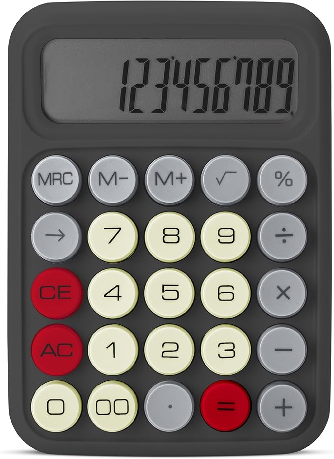 Mr. Pen- Mechanical Switch Calculator, 12 Digit Large LCD Display, Slate Grey with Big Buttons, Mechanical Switch Calculator for Home, School, Office