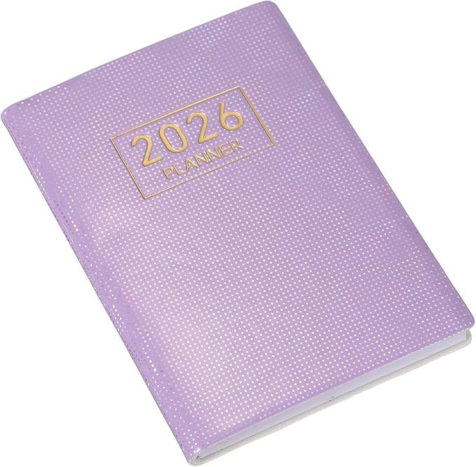PATIKIL 2026 Daily Planner Notebook, 4.2 x 3.1" 64 Sheets Undated to Do List Daily Weekly Monthly Goals Pocket Notebook for Office Home Study Work Weeding Time Management, Laser Purple