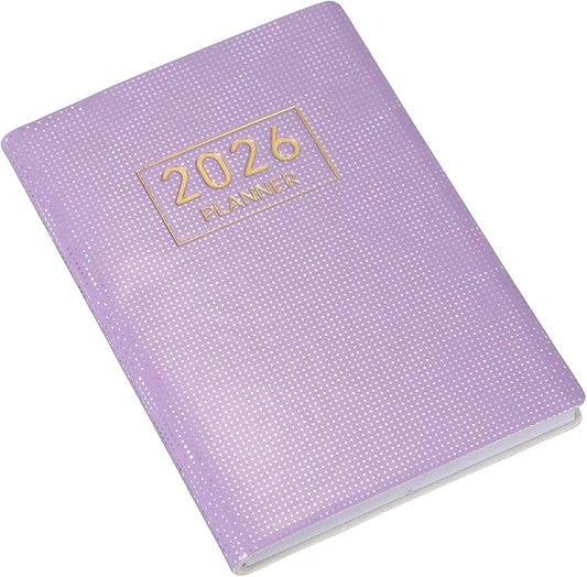 PATIKIL 2026 Daily Planner Notebook, 4.2 x 3.1" 64 Sheets Undated to Do List Daily Weekly Monthly Goals Pocket Notebook for Office Home Study Work Weeding Time Management, Laser Purple