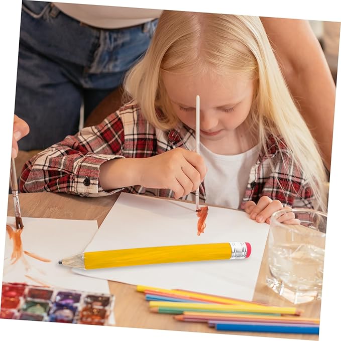 Angoily Large Jumbo Pencil for School Office Sturdy Design Fun Classroom Supplies for Writing Drawing Eye Catching Novelty Item