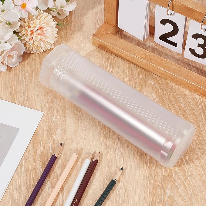 GORGECRAFT Retractable Pen Telescopic Holder Clear Pencil Case Metal Wire Pencil Cup Holders Vertical Stand Up Case Storage Tube Organizer Supplies for Artists Office Home Works