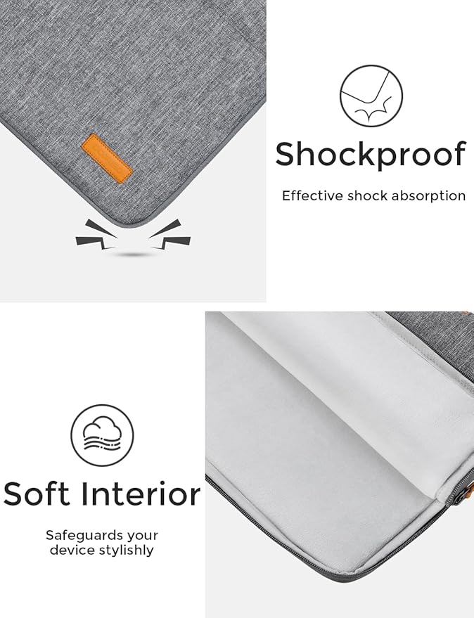 DOMISO Laptop Case Sleeve Protective Cover Compatible with MacBook Air 13 M4 M3 M2,MacBook Pro M2 M1,iPad Air/Pro,13 inch Dell,Lenovo, HP,Asus,Waterproof Computer Cases Bag with Handle,Grey